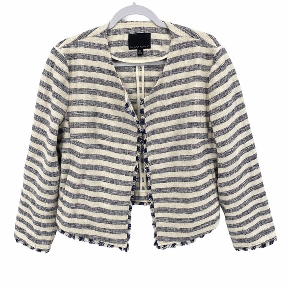 Banana Republic Jackets & Blazers - Banana Republic Striped Tweed Fringe Jacket